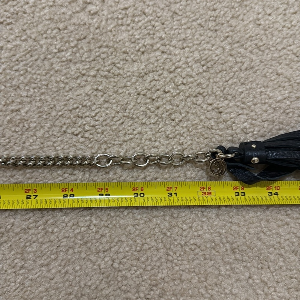 NEW!  Gucci Women's Chain Tassel Gold / Black Leather Belt/Necklace - 75 - Picture 9 of 9